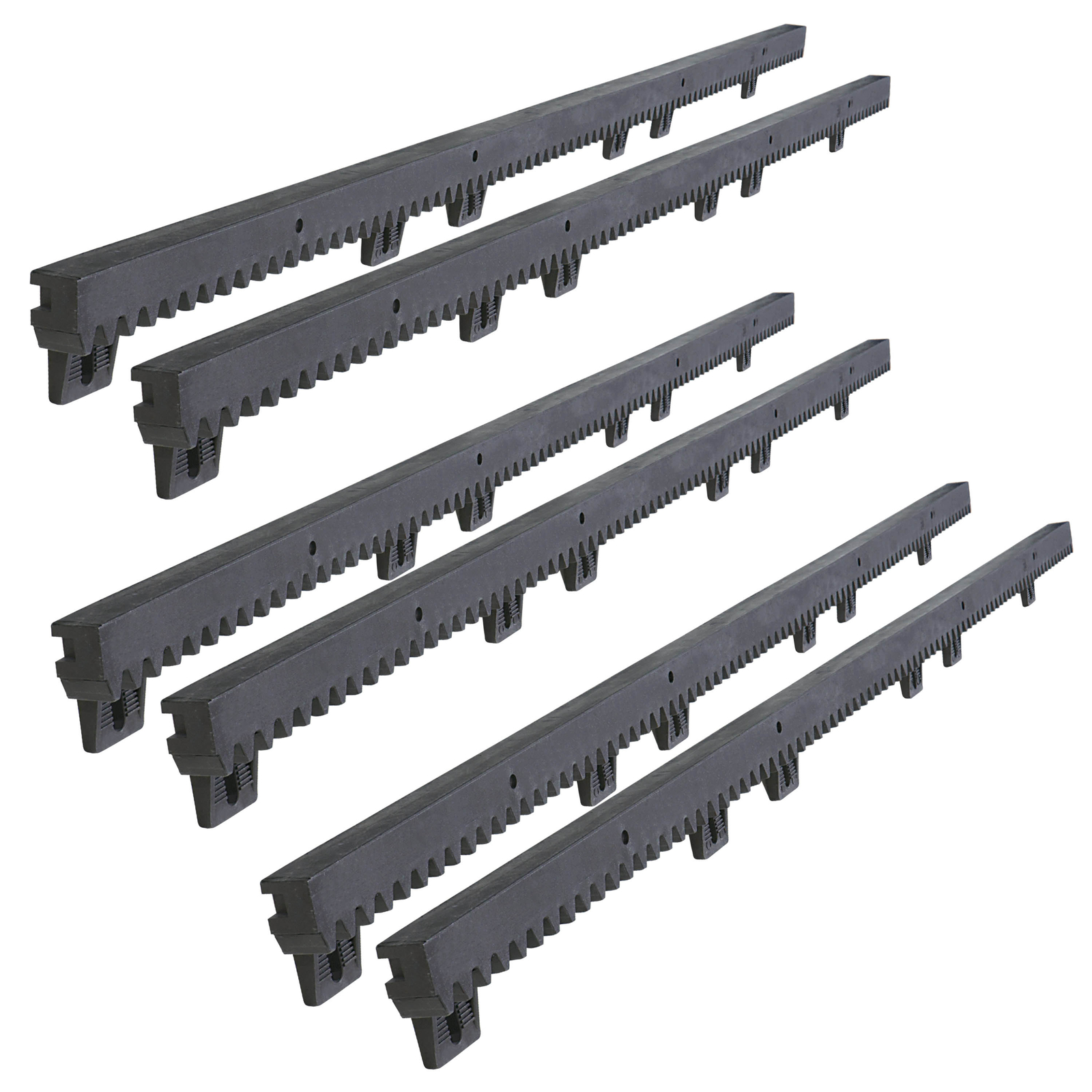 ALEKO Set of 6 Fiberglass Reinforced Nylon Gear Rack with Metal Insert
