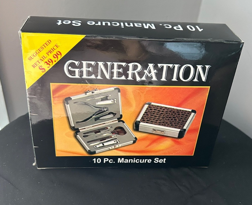 NEW IN BOX Generation 10 Piece Manicure Set In Case RETAIL PRICE 40.00