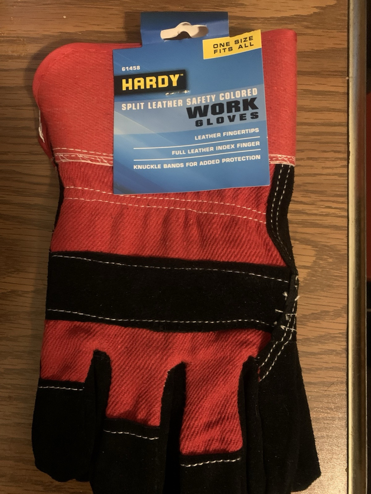 Hardy Split Leather Safety Colored Work Gloves #67440