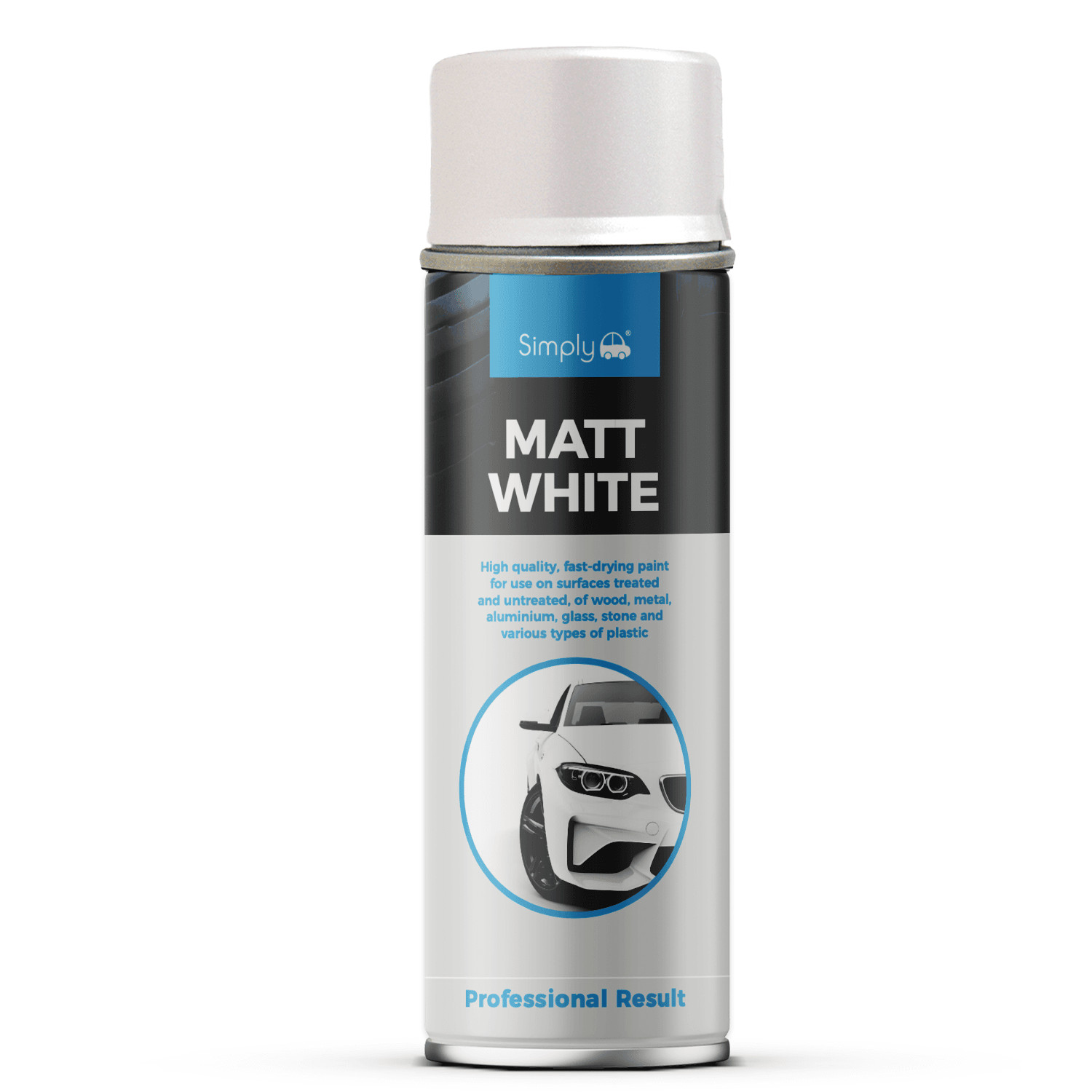 Simply Auto White Matt Aerosol Spray Paint 500ml Wood Metal Plastic
