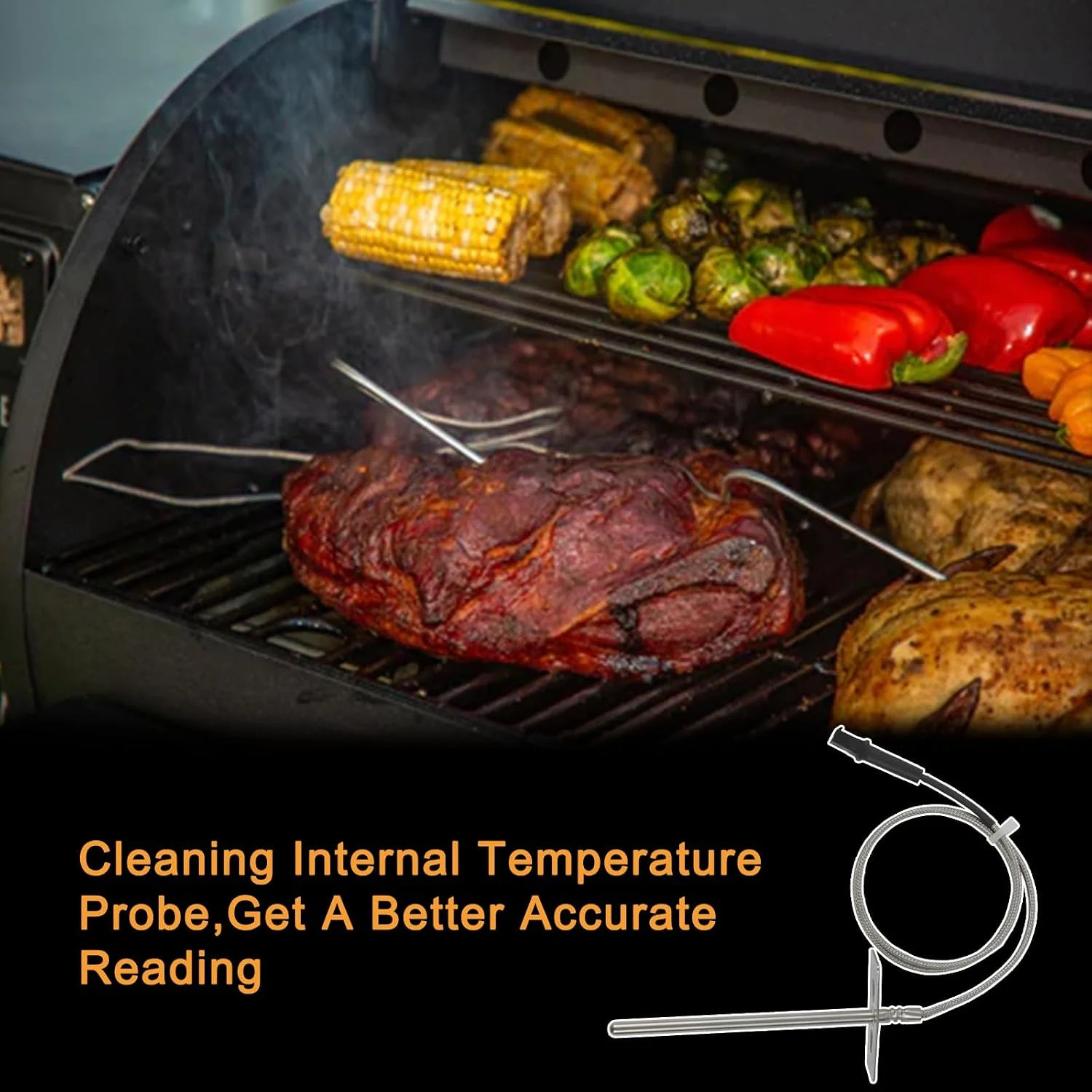 New High Accuracy RTD Temp Sensor Probe Replacement For Pit Boss Smokers Grills