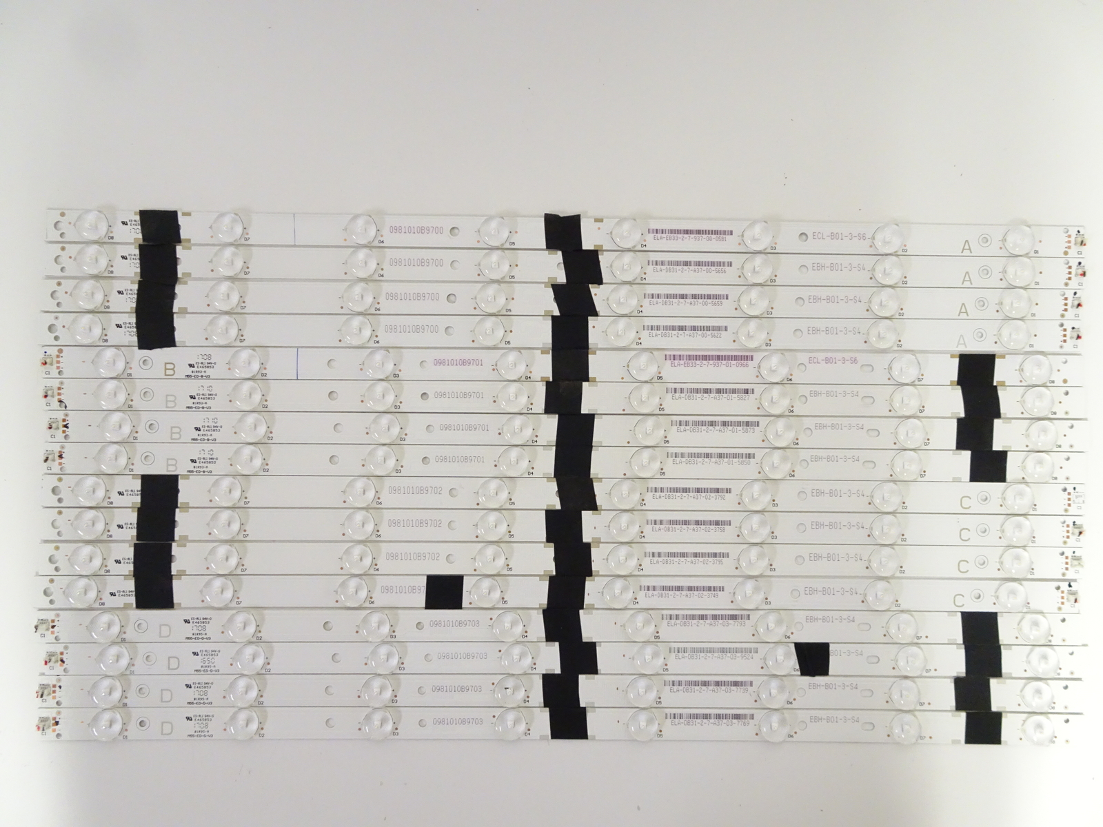 Vizio M55-E0 LED Backlight Strip Set (16) 0981-010B-9700/9701/9702/9703