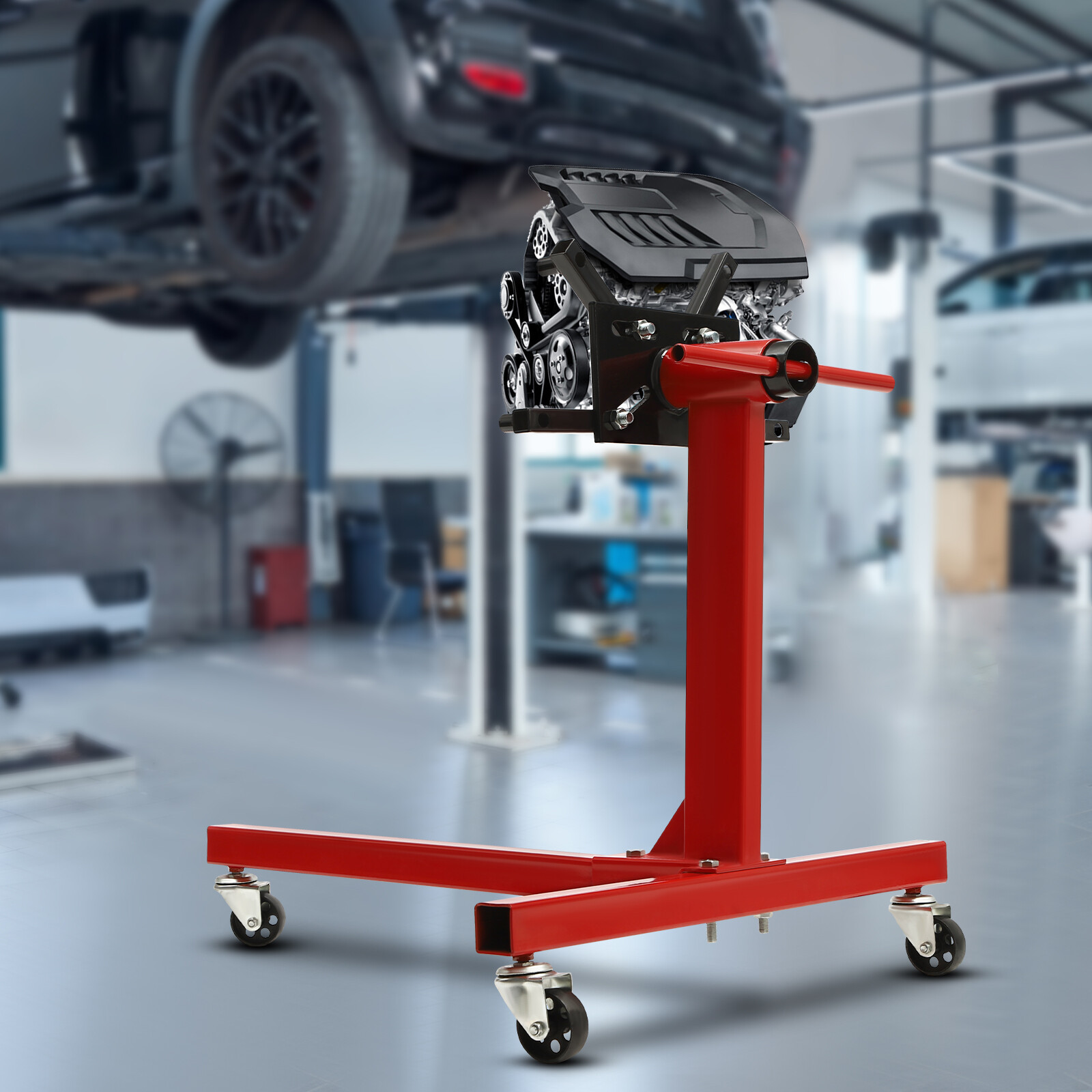2000 LBS Folding Engine Stand Vehicle Engine Block Stand 360 Degree Head