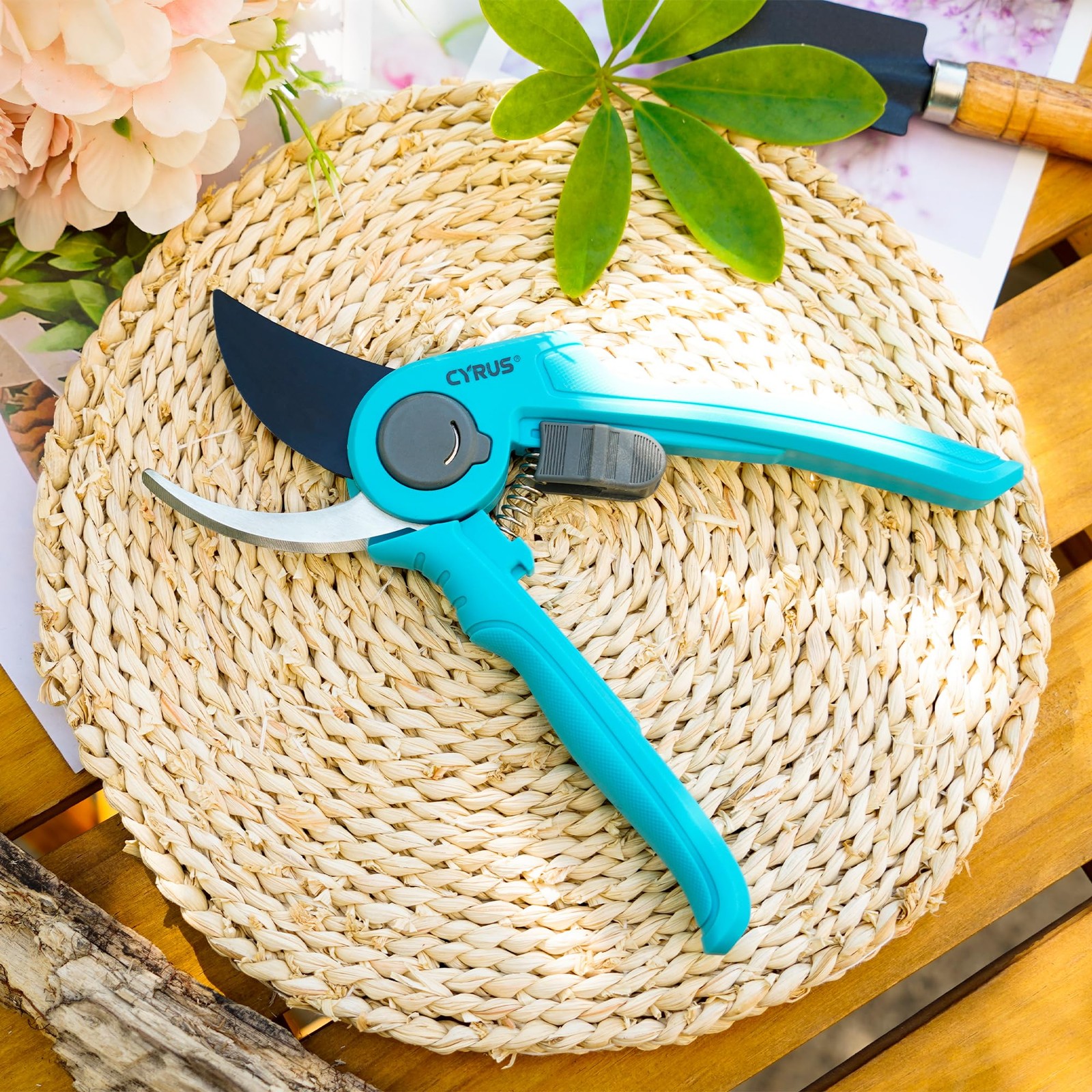 CYRUS 8 Inch Pruning Shears, Professional Garden Shears with 30*25*3cm, Blue
