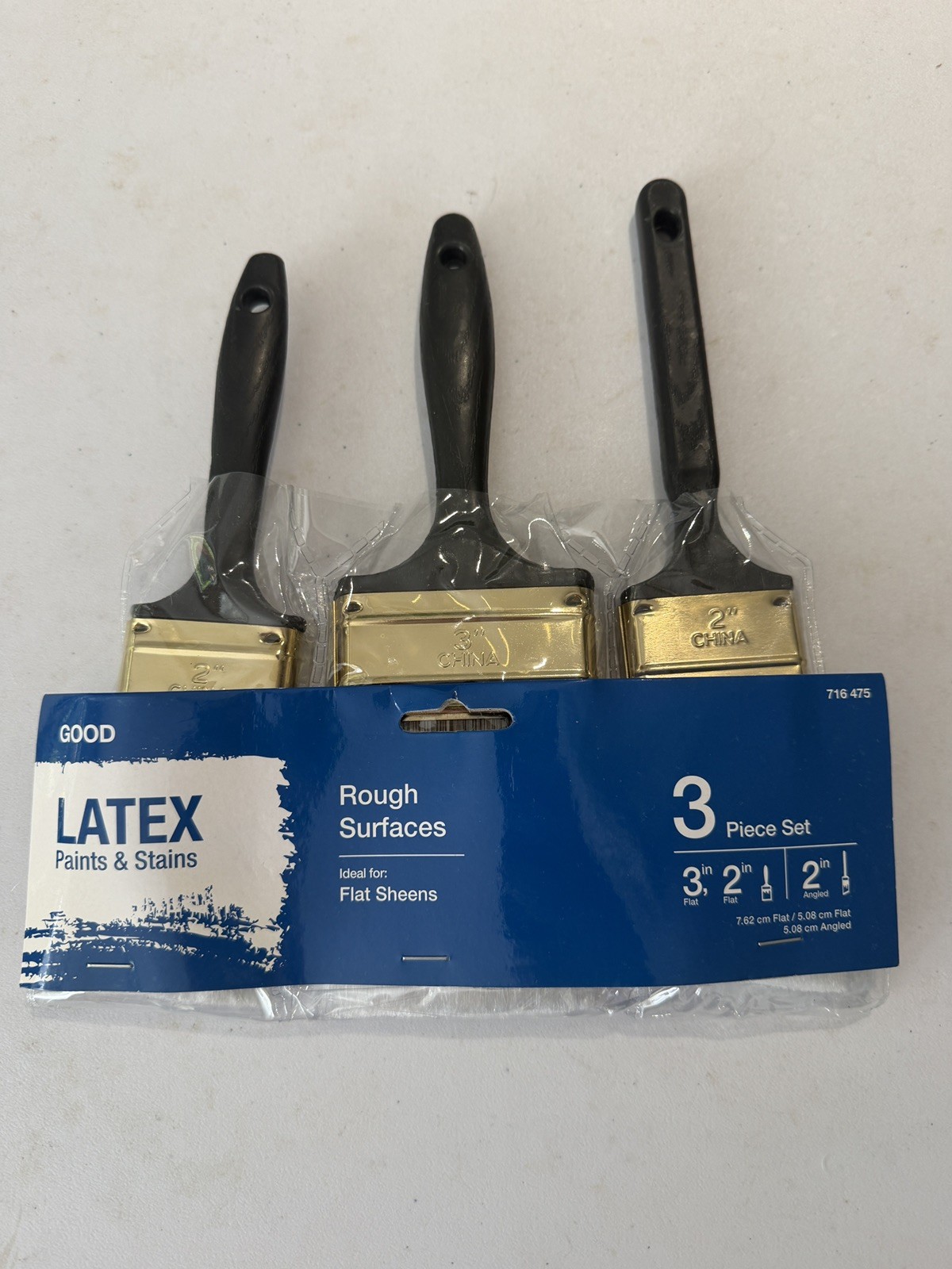 Good 2 In. Flat Cut, 3 In. Flat Cut, 2 In. Angled Sash Polyester Paint Brush Set