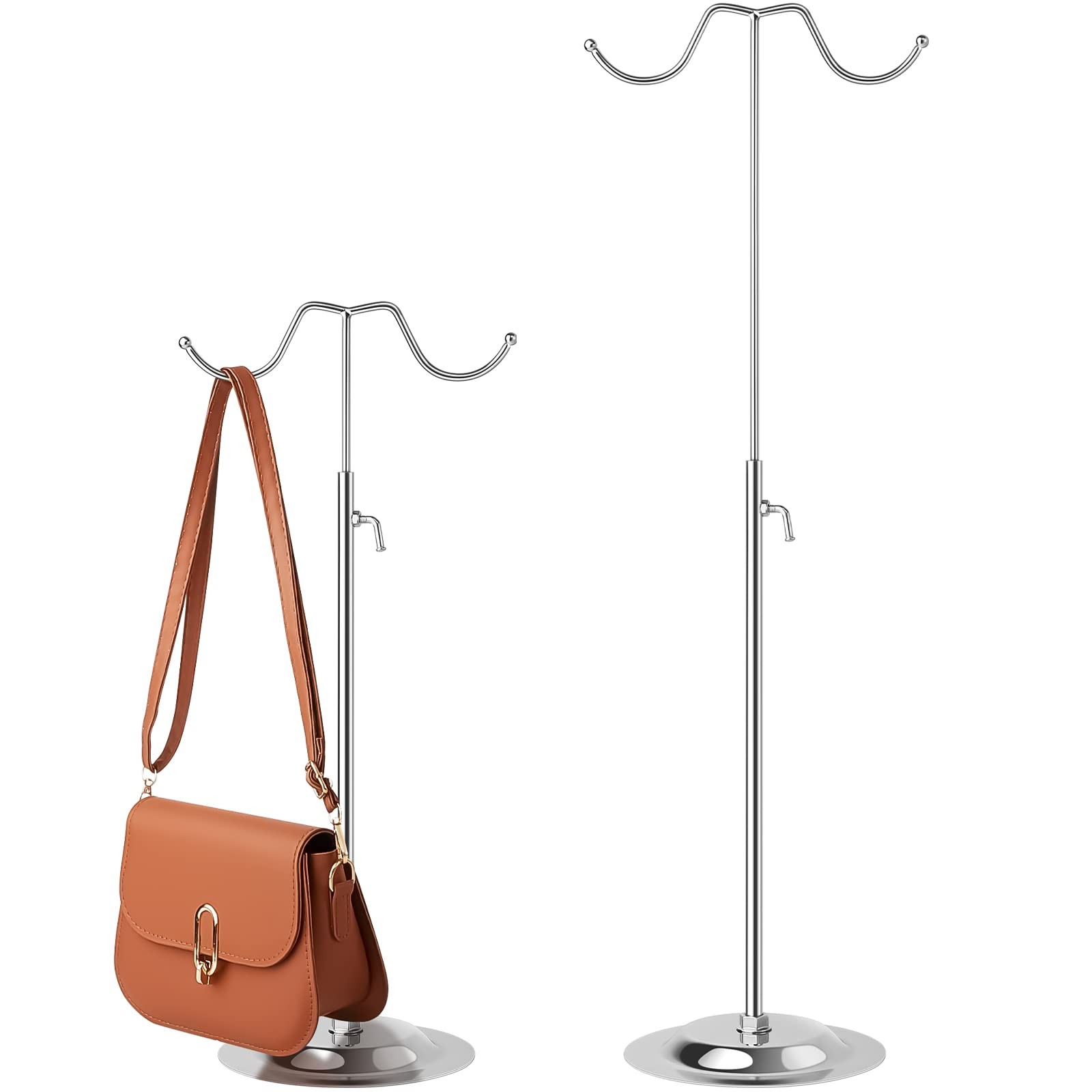 2 Pcs Purse Handbag Display Stand Double Hook Stainless Steel Metal Purse Hol...