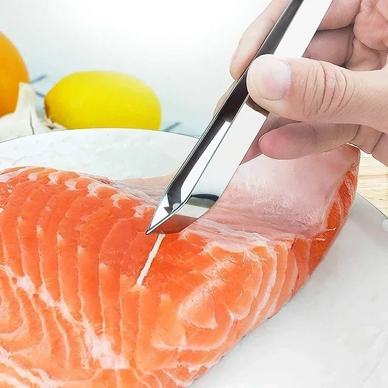430 Stainless Steel Fish Bone Remover Tweezers Tongs Pincer Clip Kitchen Gadget