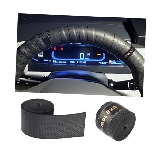2PCS 3.4Ft Leather Steering Wheel Wrap Tape,Breathable Car Steering Wheel Tape