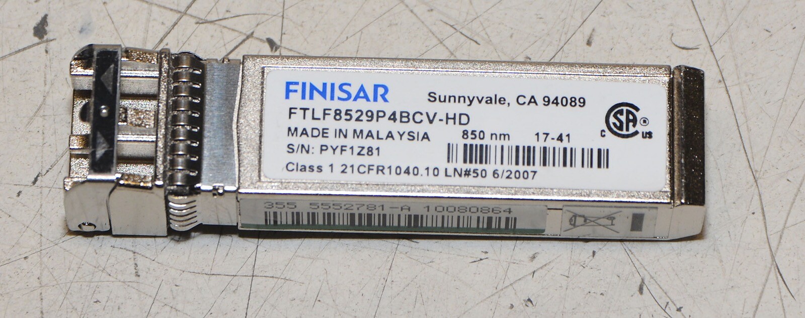 FINISAR 16GB SFP 850nm  FTLF8529P4BCV-HD