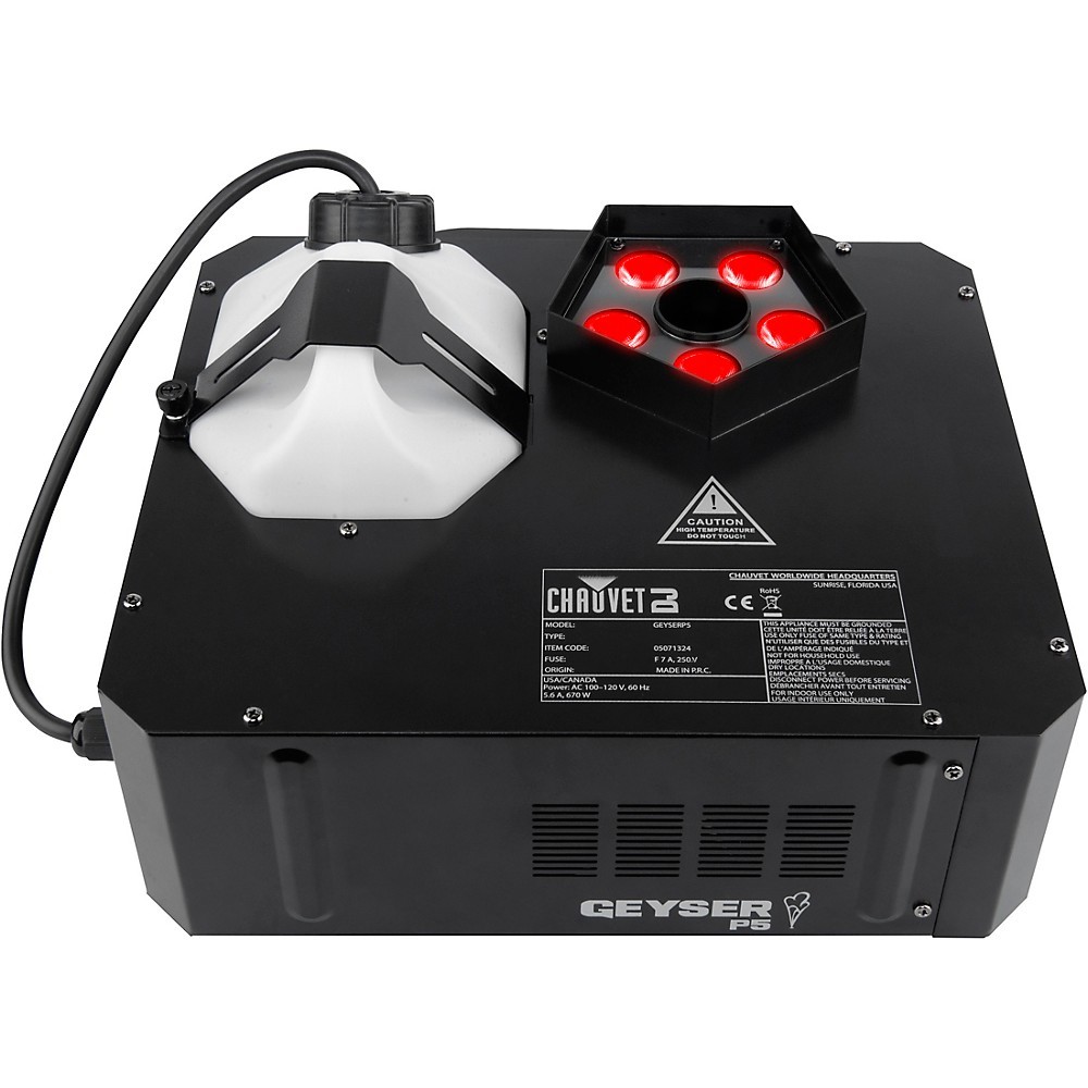 CHAUVET DJ Geyser P5 Vertical Fog Machine with RGBA+UV LEDs and Wireless Remote