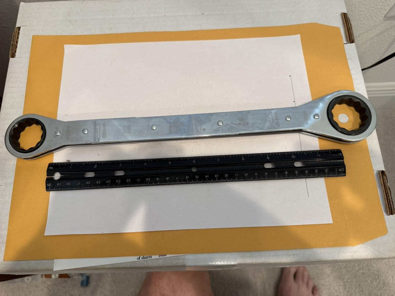 New Proto 1199 Ratcheting Box End Wrench, 1 1/8” & 1 1/4”