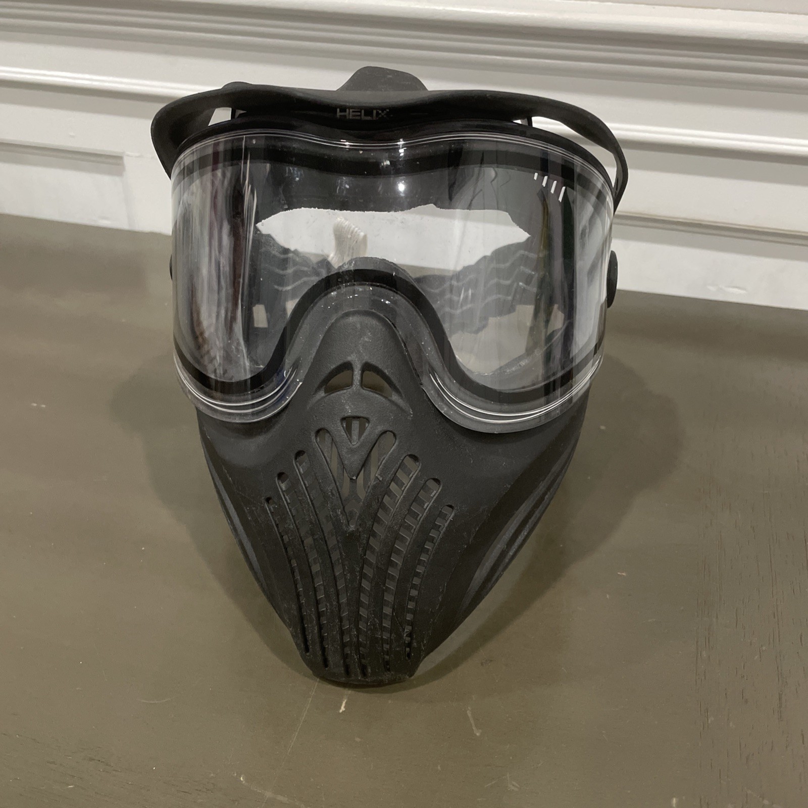 Paintball Mask Empire Helix Single Lens Goggle Color Black with Head Visor