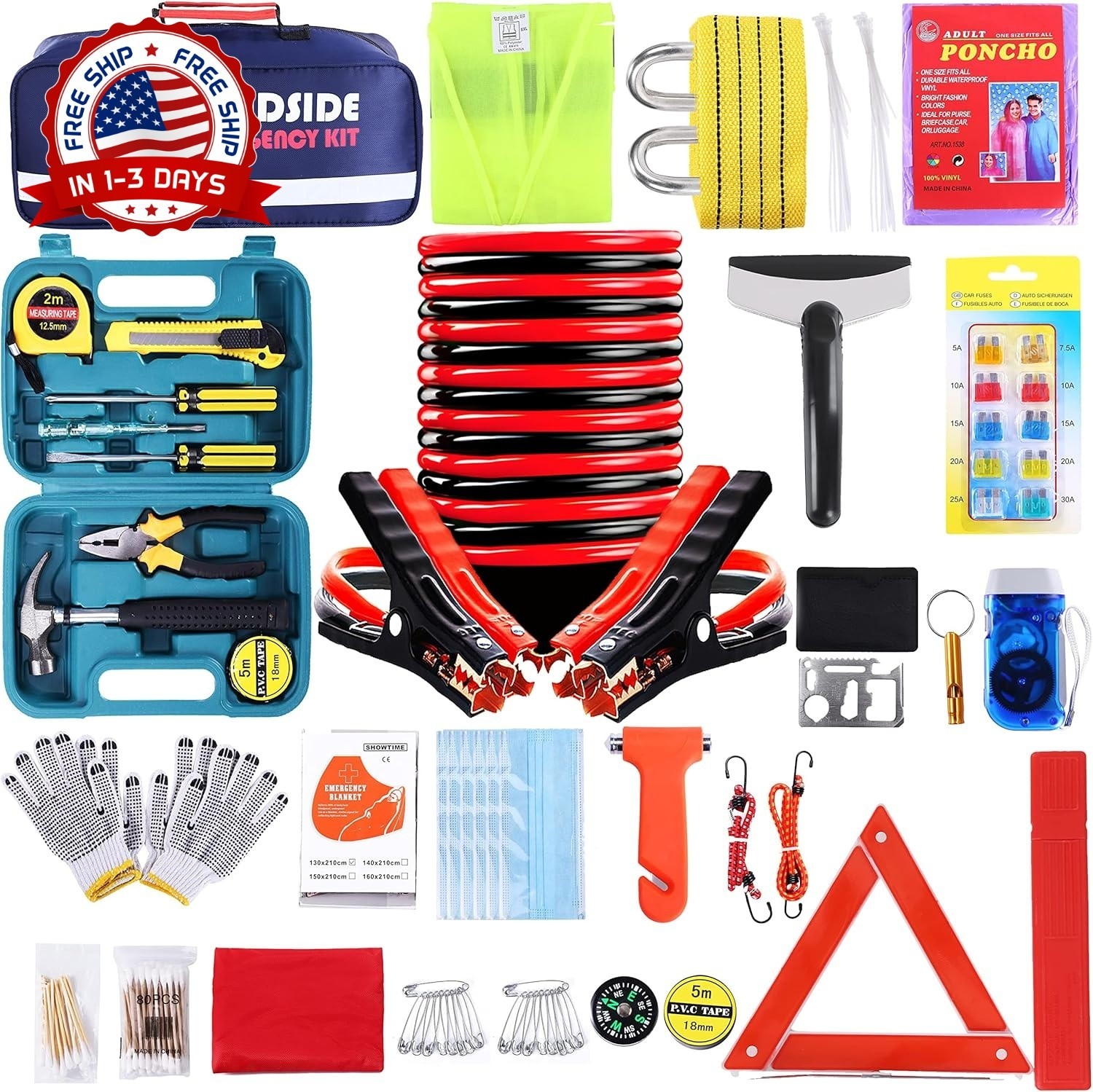 Kit De Emergencia Para Asistencia En Carretera De Seguridad Para Automóviles NEW