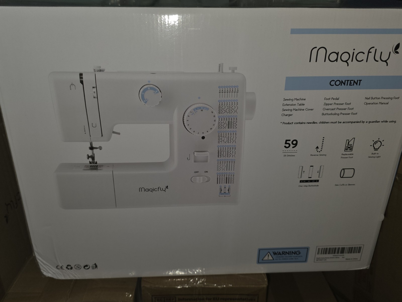 Magicfly Sewing Machine, 59 Stitch Sewing Reverse Sewing NIB