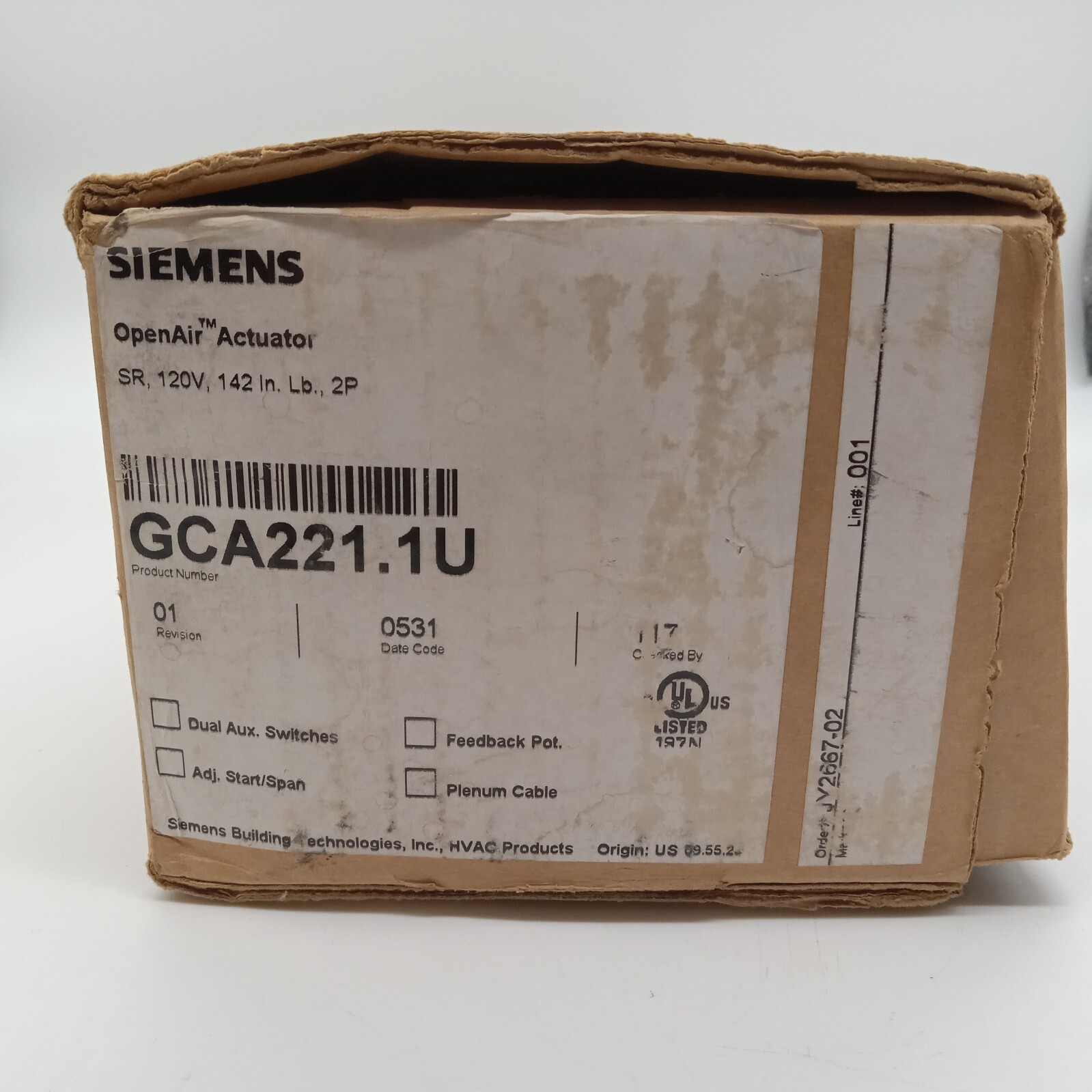 Siemens GCA221.1U OpenAir Actuator