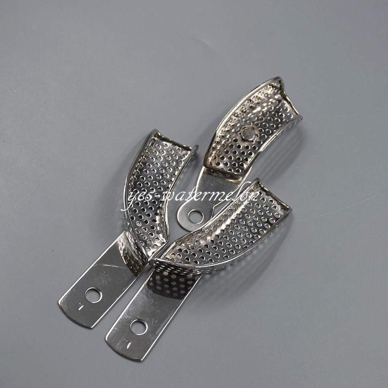 3 Pc/Set Dental Stainless Steel Autoclavable Partial Impression Trays Perforated
