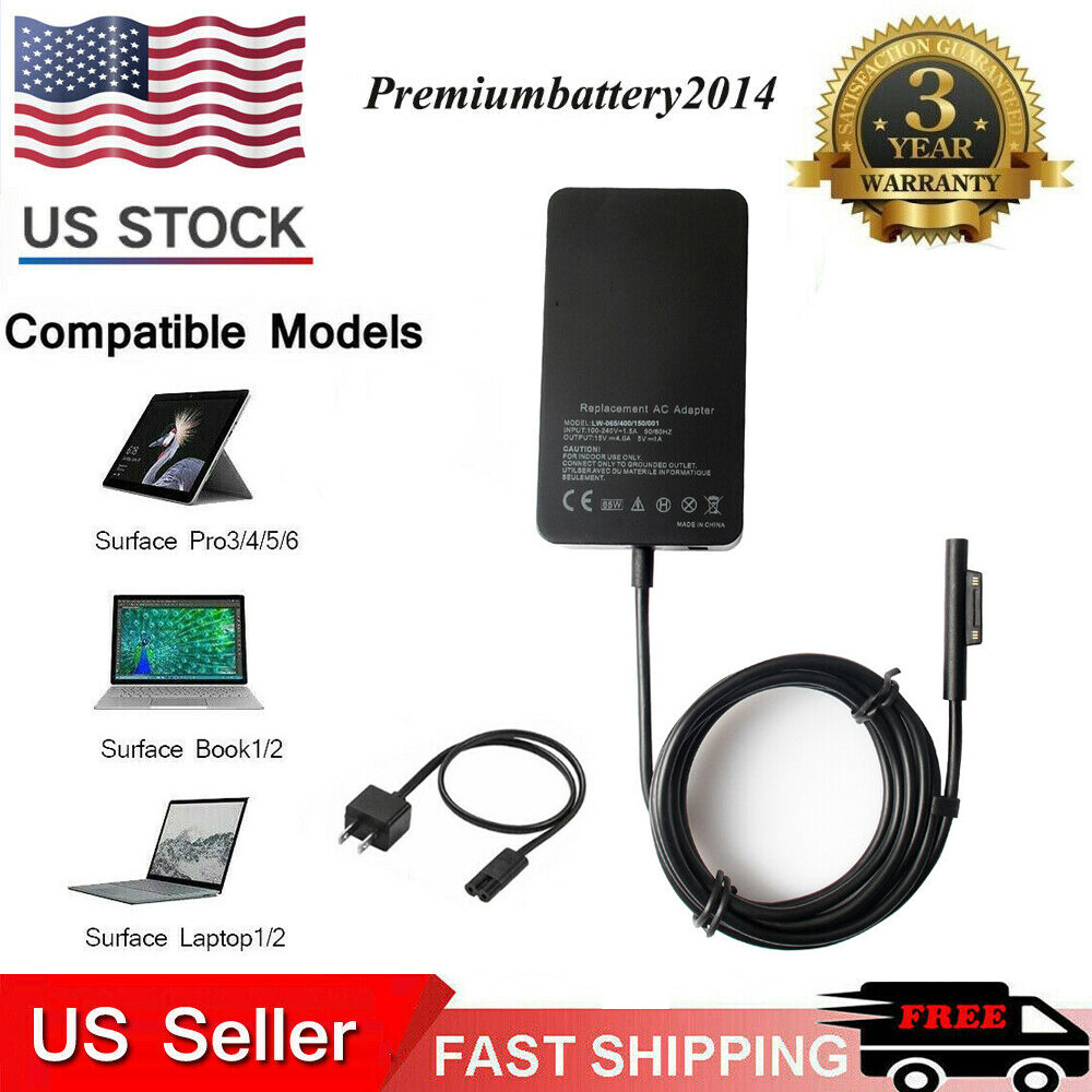 65W Power Supply Adapter Charger Cord For Microsoft Surface Pro 4 Pro 3 Pro 5 p