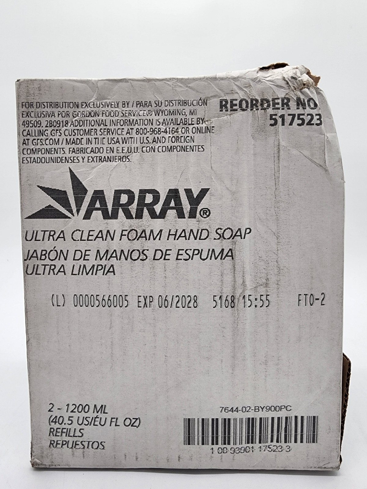Array Ultra Clean Foam Hand Soap Refill 1200mL Clean Release Exp 06/2028