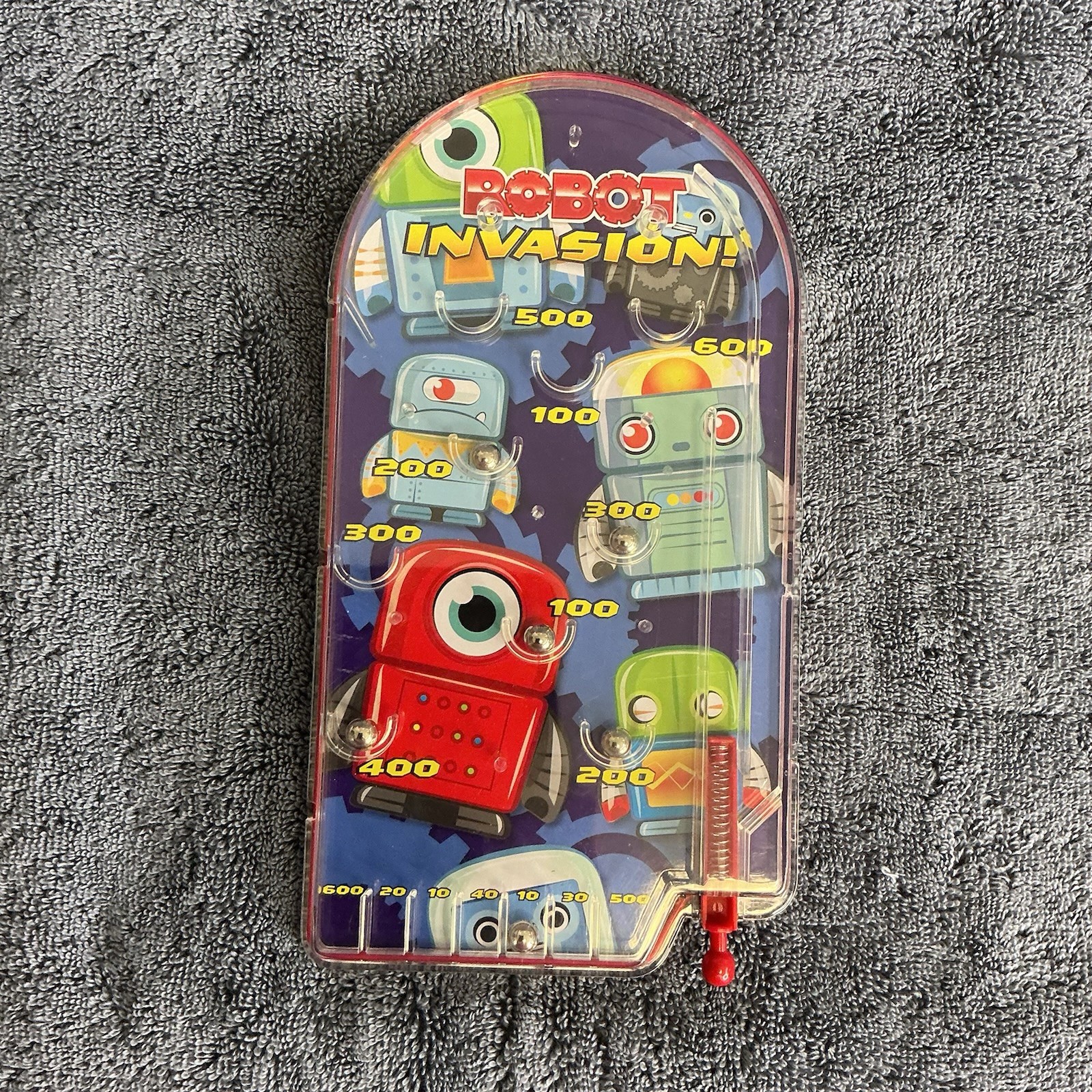 Schylling “Robot Invasion” Handheld Metal & Plastic Pinball Game 2014