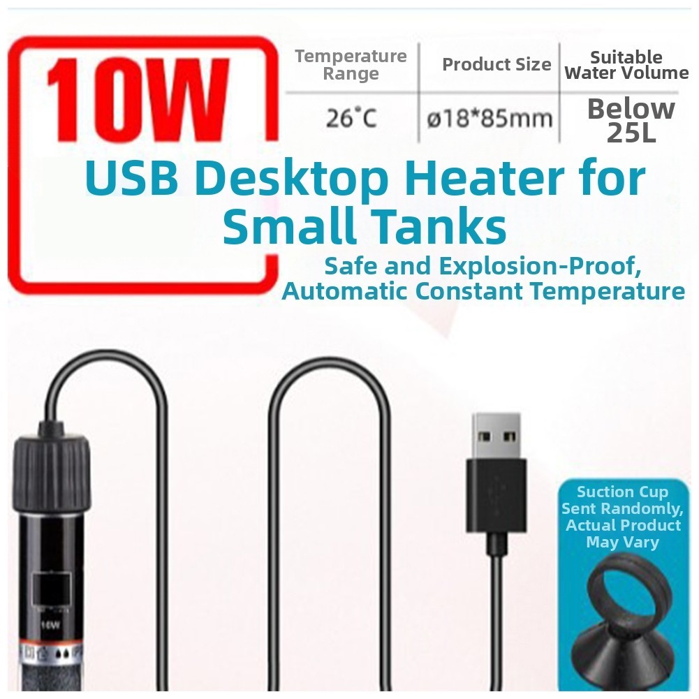 USB 10W Aquarium Heater with Quartz Explosion for proof Material and Thermostat
