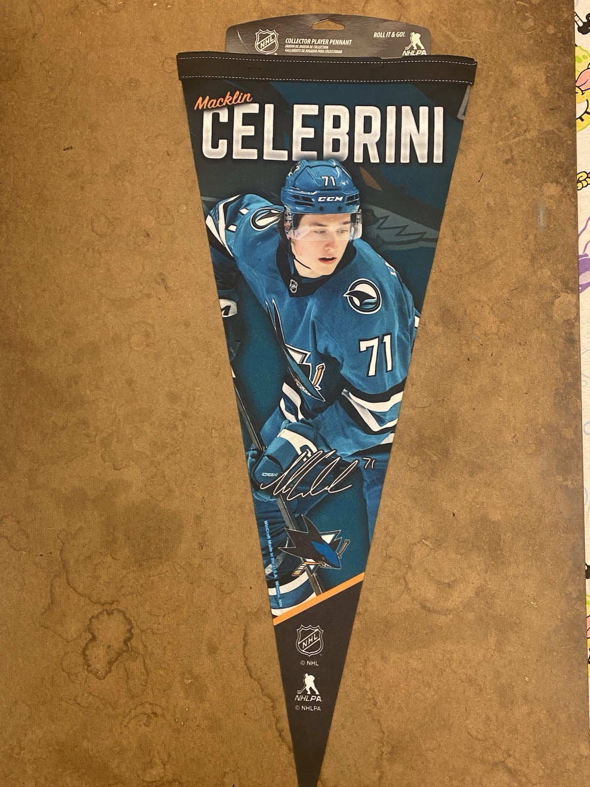 Wincraft NHL Player Pennant Macklin Celebrini San Jose Sharks