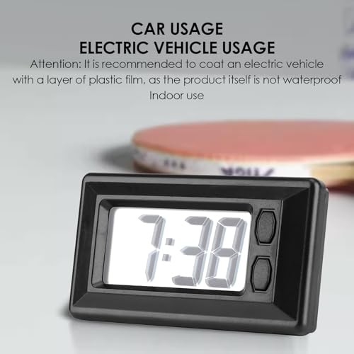 Ultra Thin Digital Clock, Self Adhesive LCD Digital Electronic Clock with