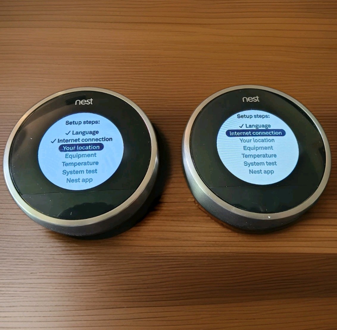 Google Nest 02A Learning Stainless Steel Learning Thermostat Reset W/ Backplate