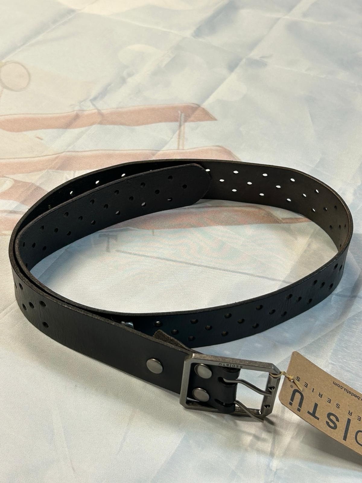 BED|STU Mccoy Black Rustic Genuine Leather Bench Made Belt Sz38