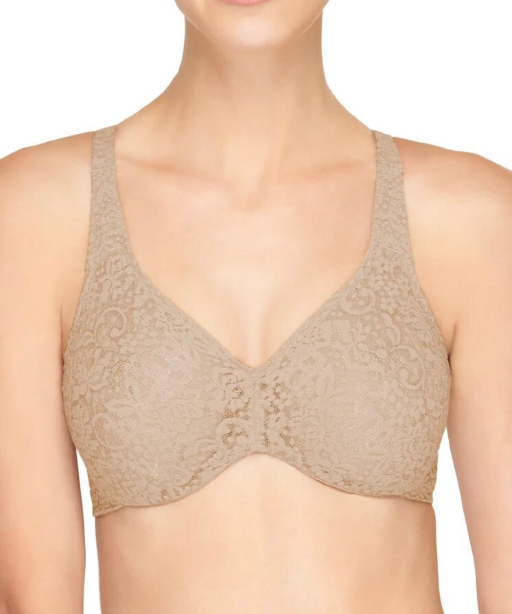New Women's WACOAL 65547 Toast Halo Lace Full Figure Underwire Bra Size 40DD
