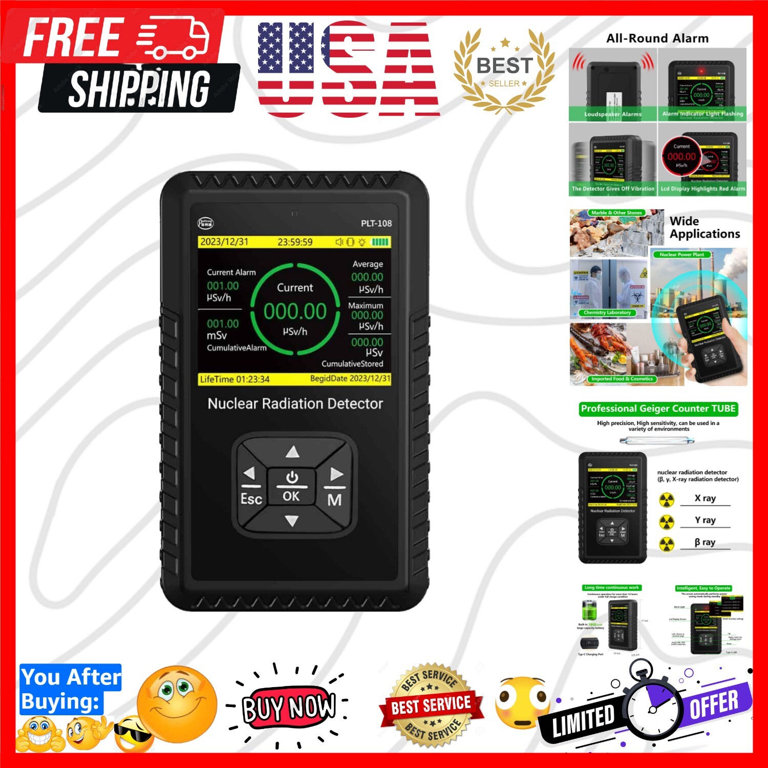 High-Sensitivity Geiger Counter for Effective Radiation Monitoring Anywhere