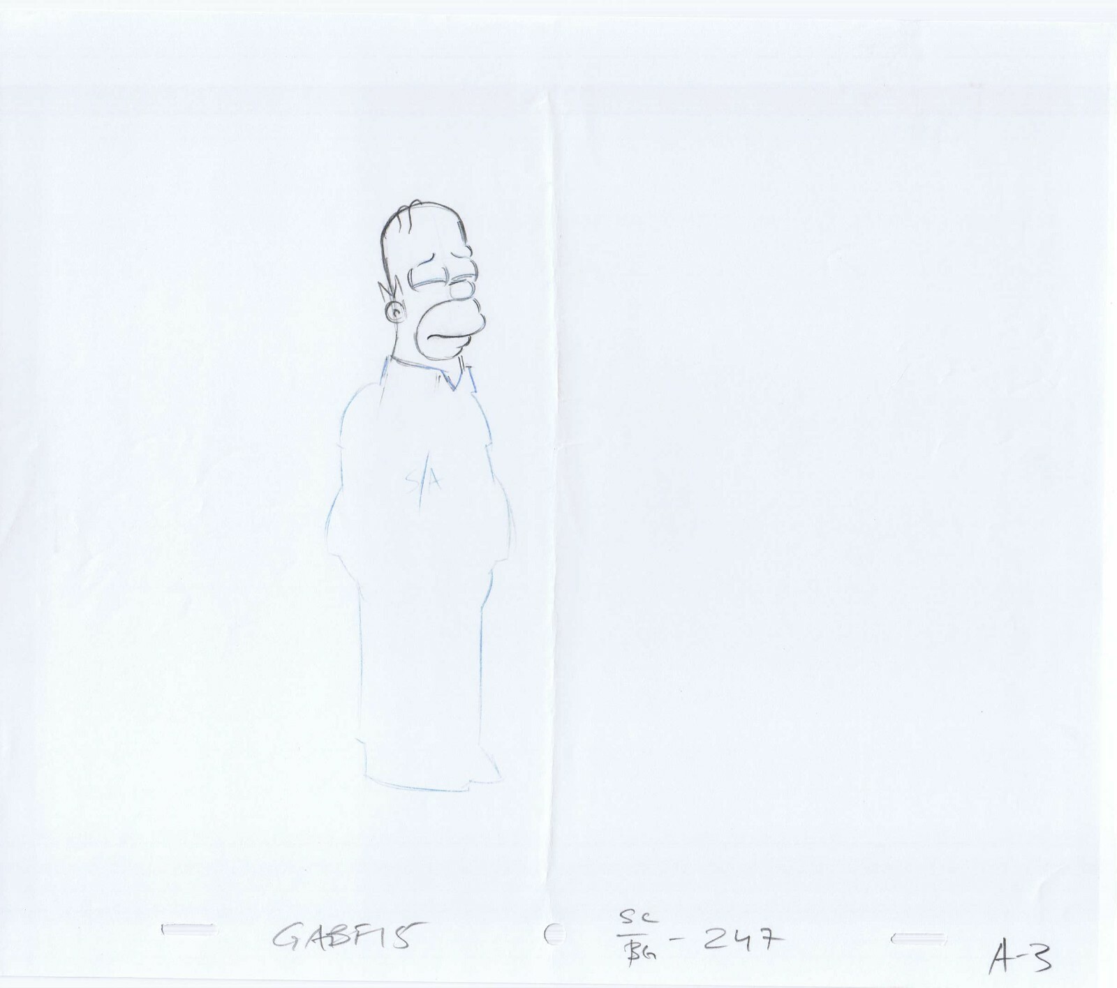 Simpsons Homer Original Art Animation Production Pencils GABF15 SC]BG-247 A-3