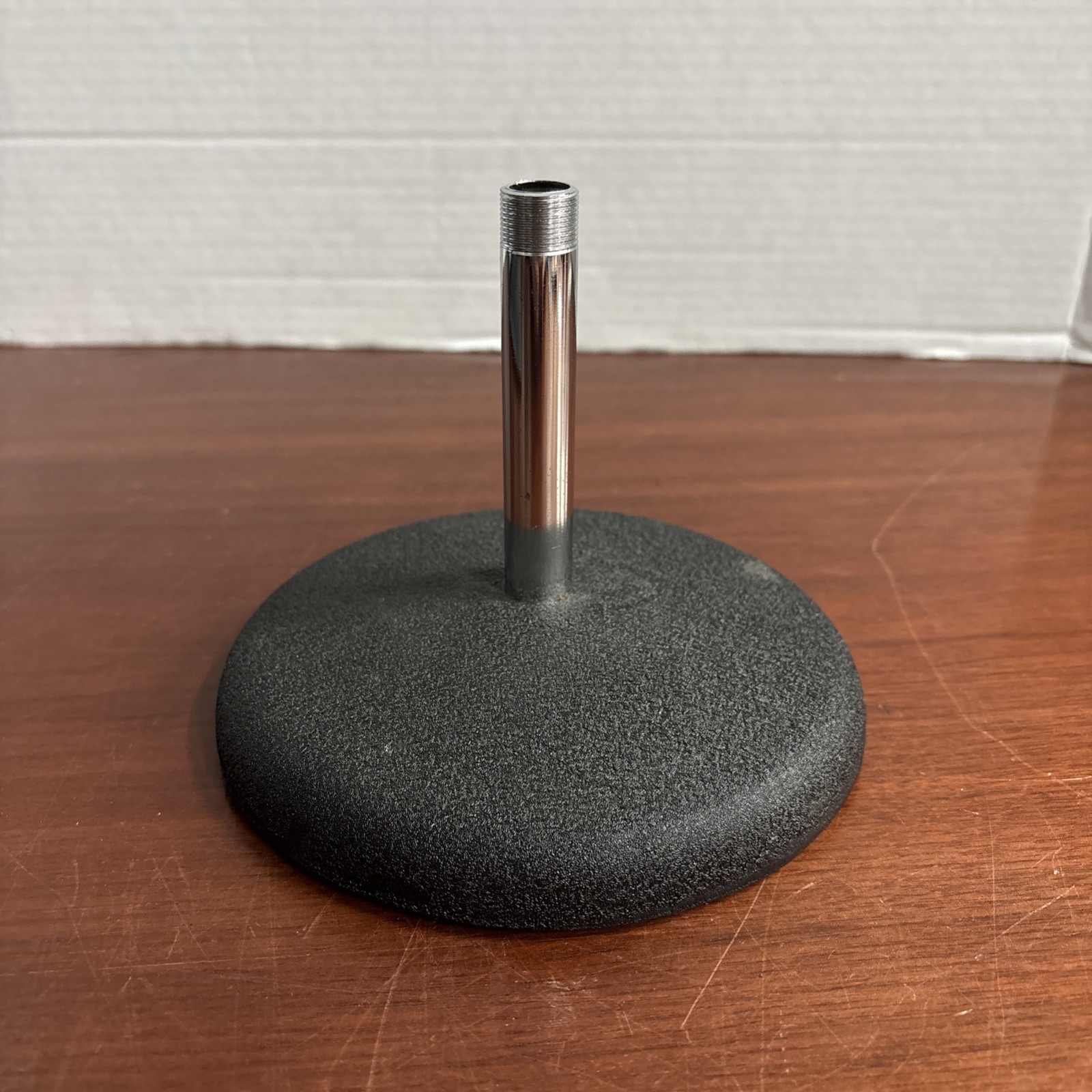 Cast Iron Mic Stand with Chrome Stem - Great Shape