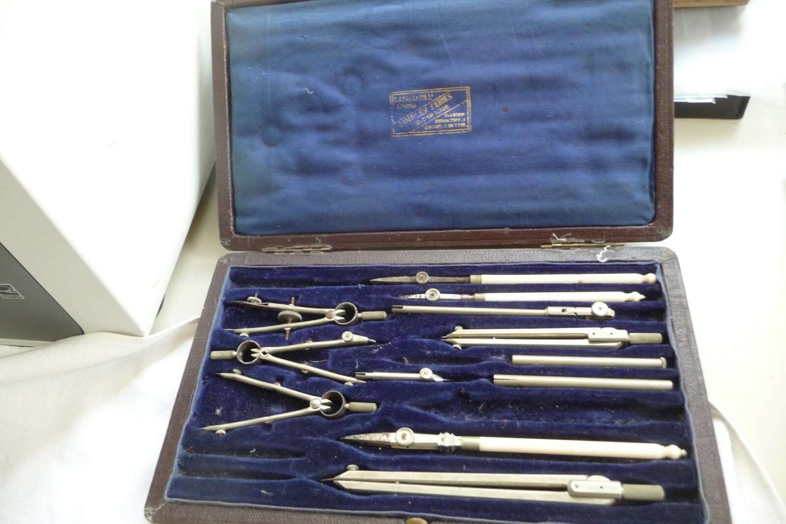 Compass & divider technical drawing set S. J. HALL & CO Simplex series.     D4