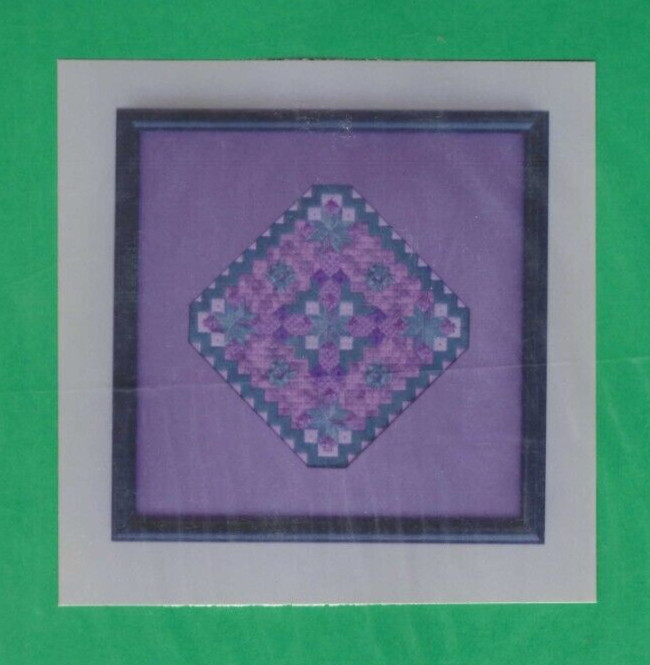 DIAMOND MOSAIC--Purple & Green Design--Lovely--Counted Canvas Pattern