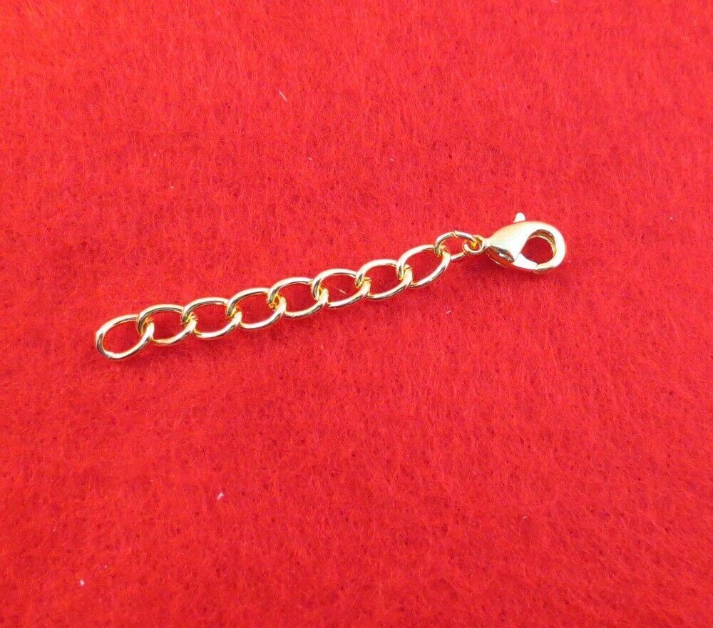 1 INCH GOLD PLATED 4.8MM NECKLACE EXTENDER WITH 12MM LOBSTER CLAW CLASP