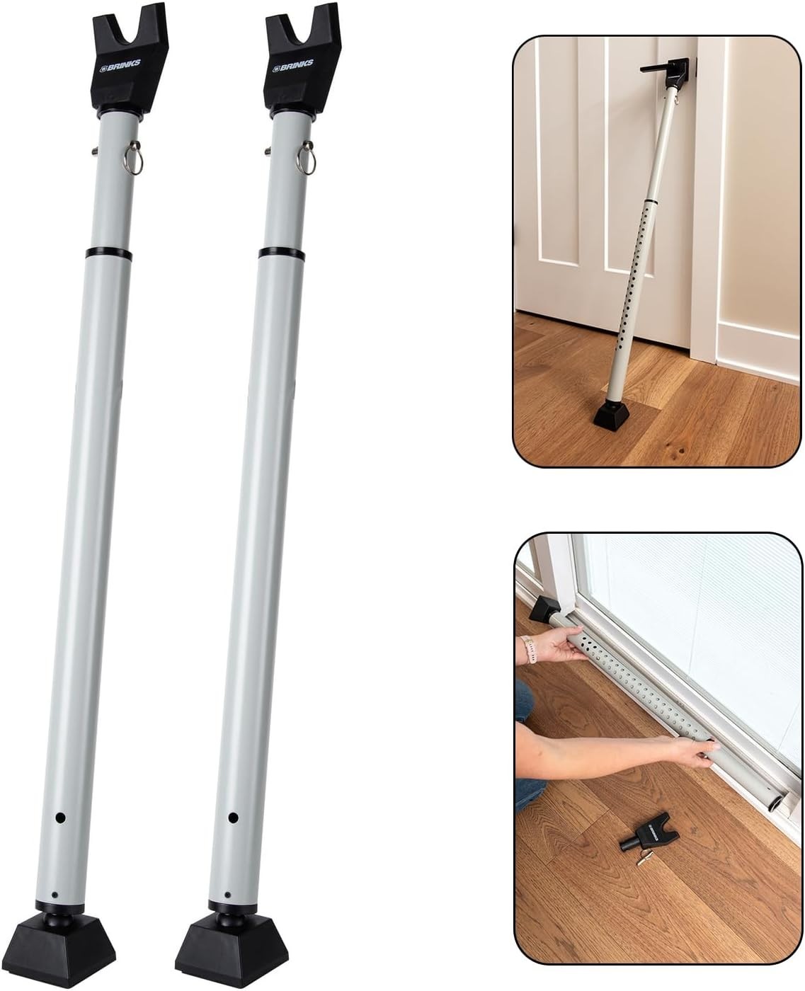 Dorm Room Door Jammer - Easy Installation - Silver - 2 Pack