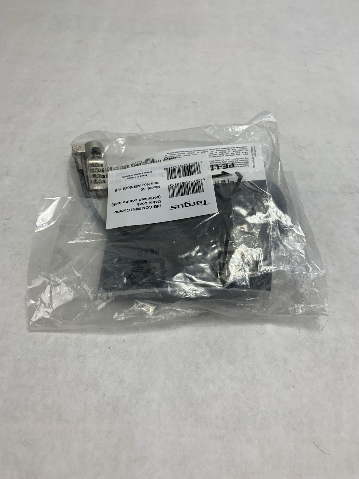 Targus DEFCON MINI 60 ASP66GLX-S Combo Cable Lock