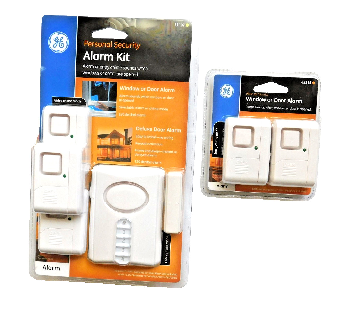 GE Personal Security Alarm Kit #51107 - Window or Door Alarm - New in Package