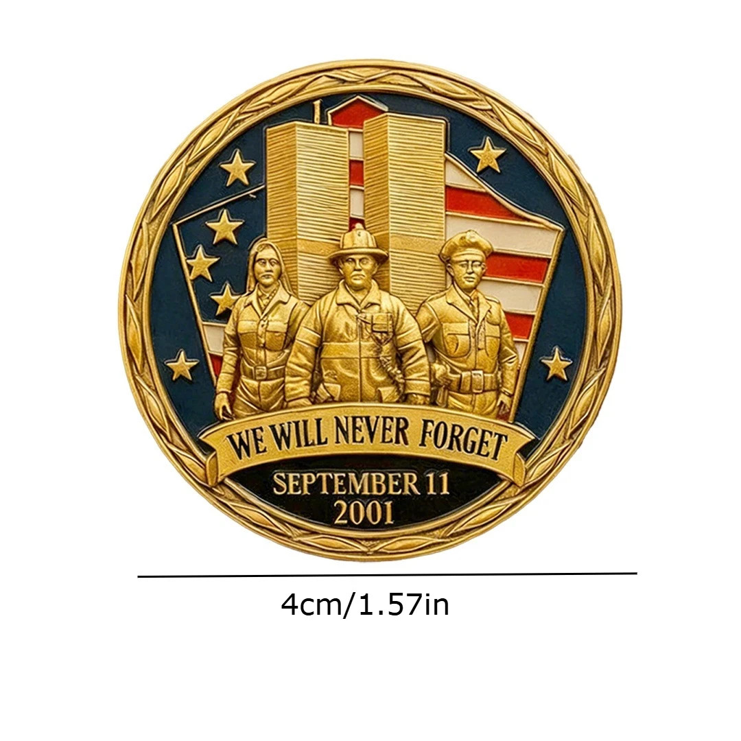 We Will Never Forget September 11, 2001 Attacks Commemorative Challenge Coin