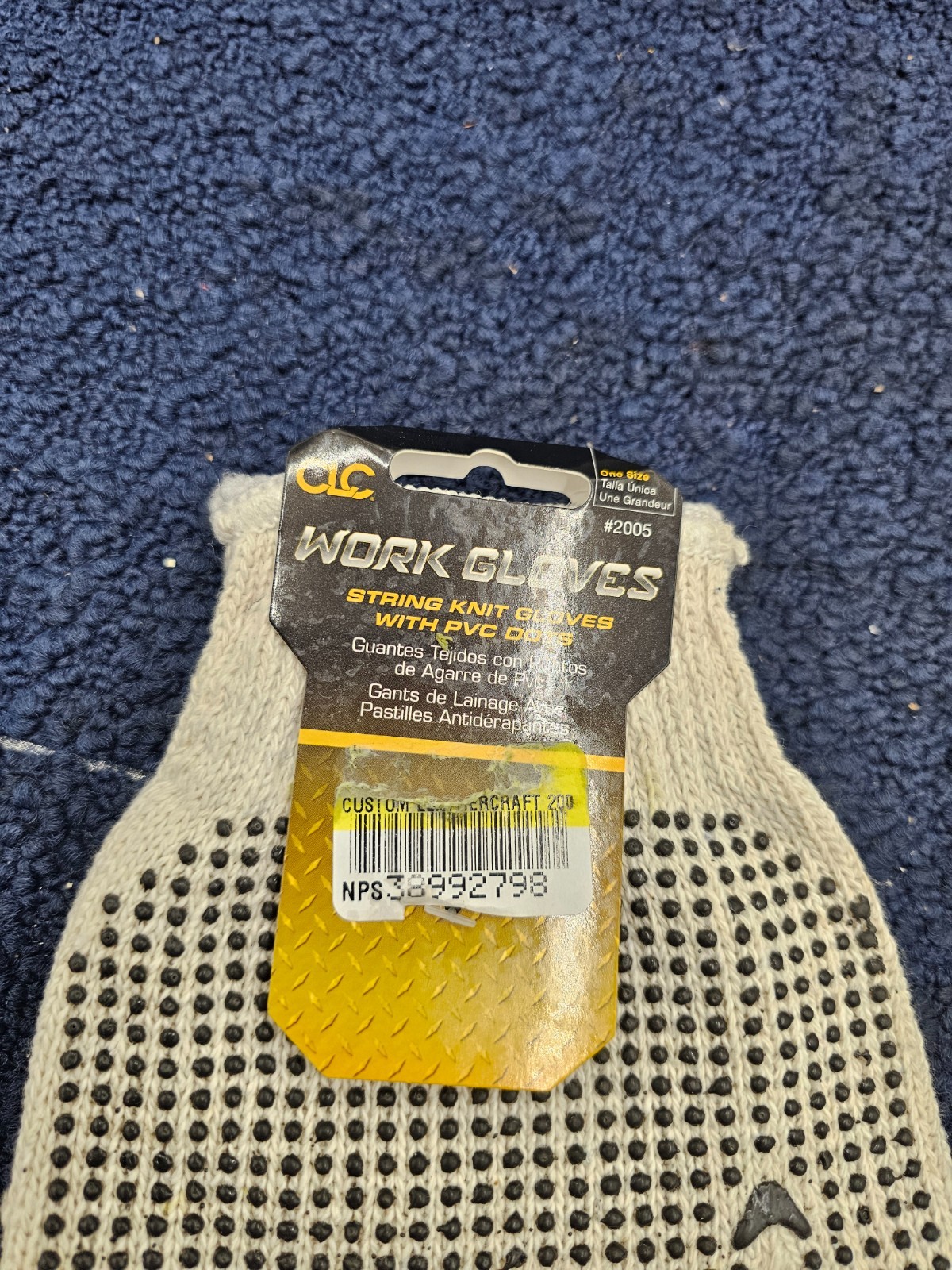 6 Pairs CLC 2005 Work Gloves String Knit w/ PVC Dots
