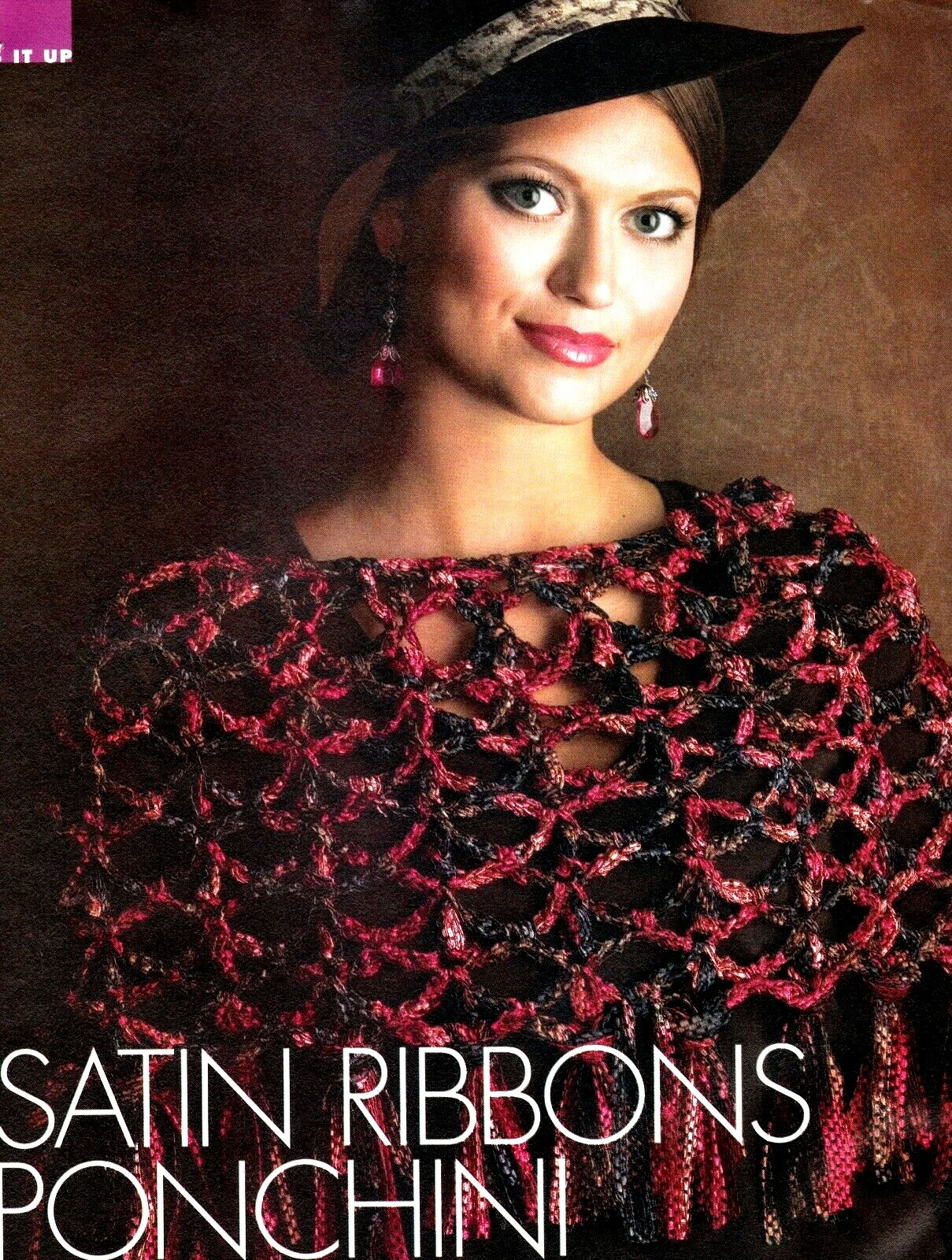 PRETTY Satin Ribbons Ponchini/Crochet Pattern INSTRUCTIONS ONLY