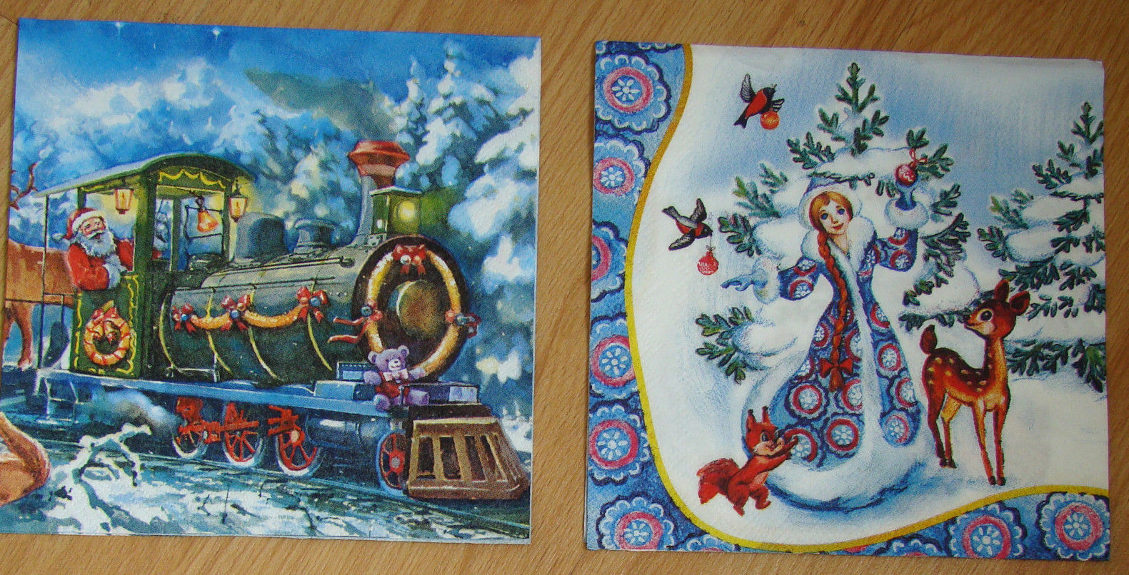 3sets paper napkins Christmas train,Snow white,tree,serviette,33cm-2pc,decoupage