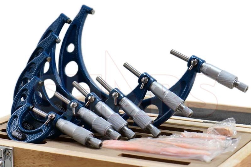 Shars 0-150mm 0.01mm Graduation Solid Metal Frame Micrometer Set R}