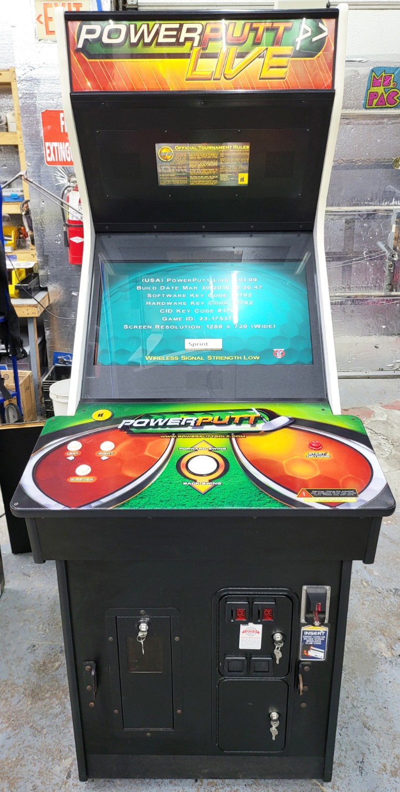 POWER PUTT LIVE Mini Golf Full Size Sports 1-16 Player Arcade Game 27" LCD