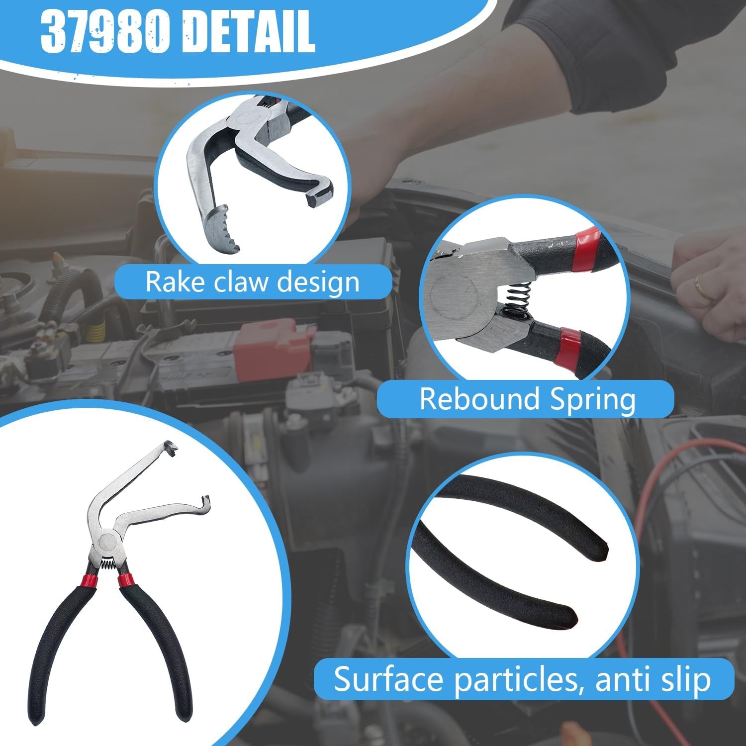 2 Pcs Electrical Disconnect Pliers 60 Degree and Straight Tools