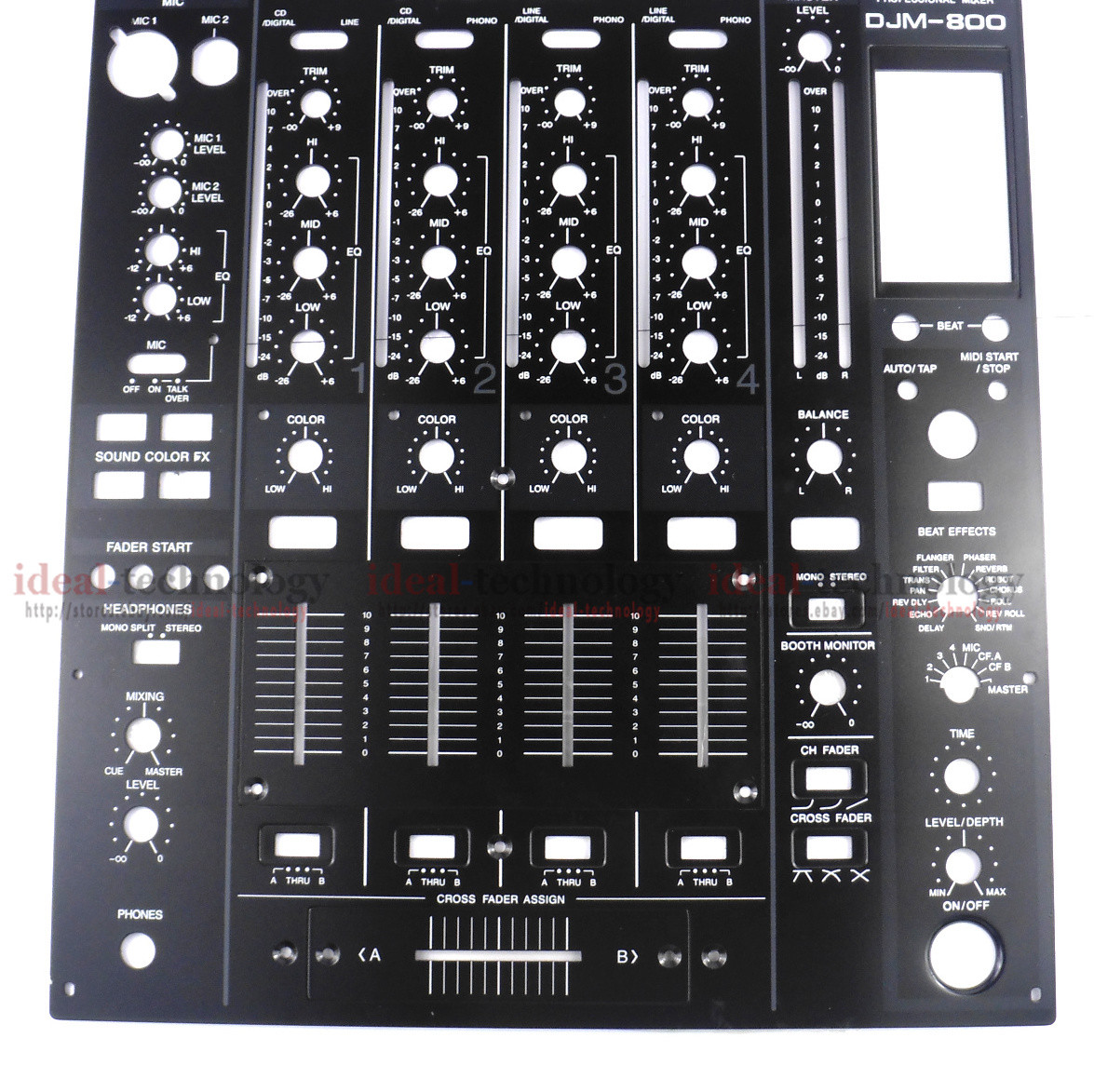 OEM forPioneer DJM800 Main Faceplate DNB1144 Fader Panel DAH2427,DAH2426 Replace
