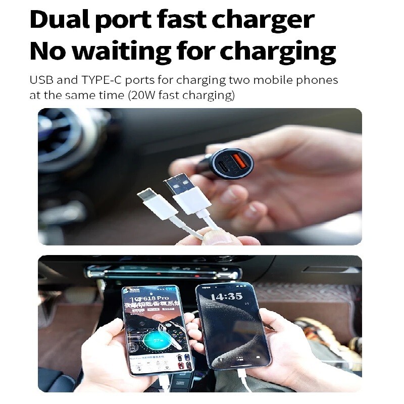 2-in-1 Mini Car Tracker&Car Charger Dual Purpose Find My Real Time GPS Locator