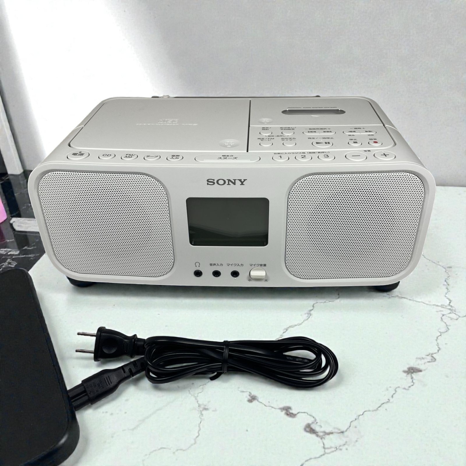 Sony CFD-S401 CD Radio Cassette Karaoke Recorder White From Japan Used
