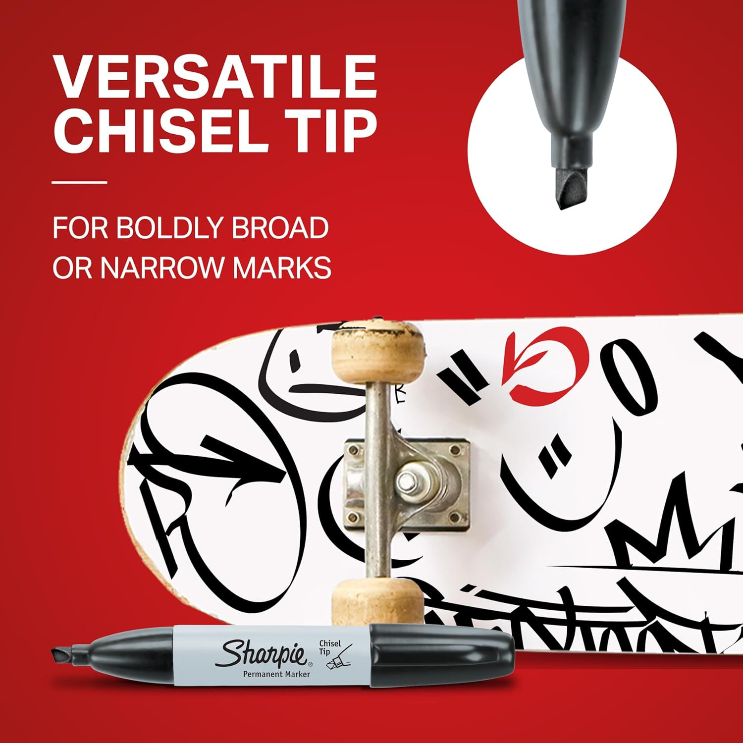 Permanent Markers, Chisel Tip, Black, 36 Count