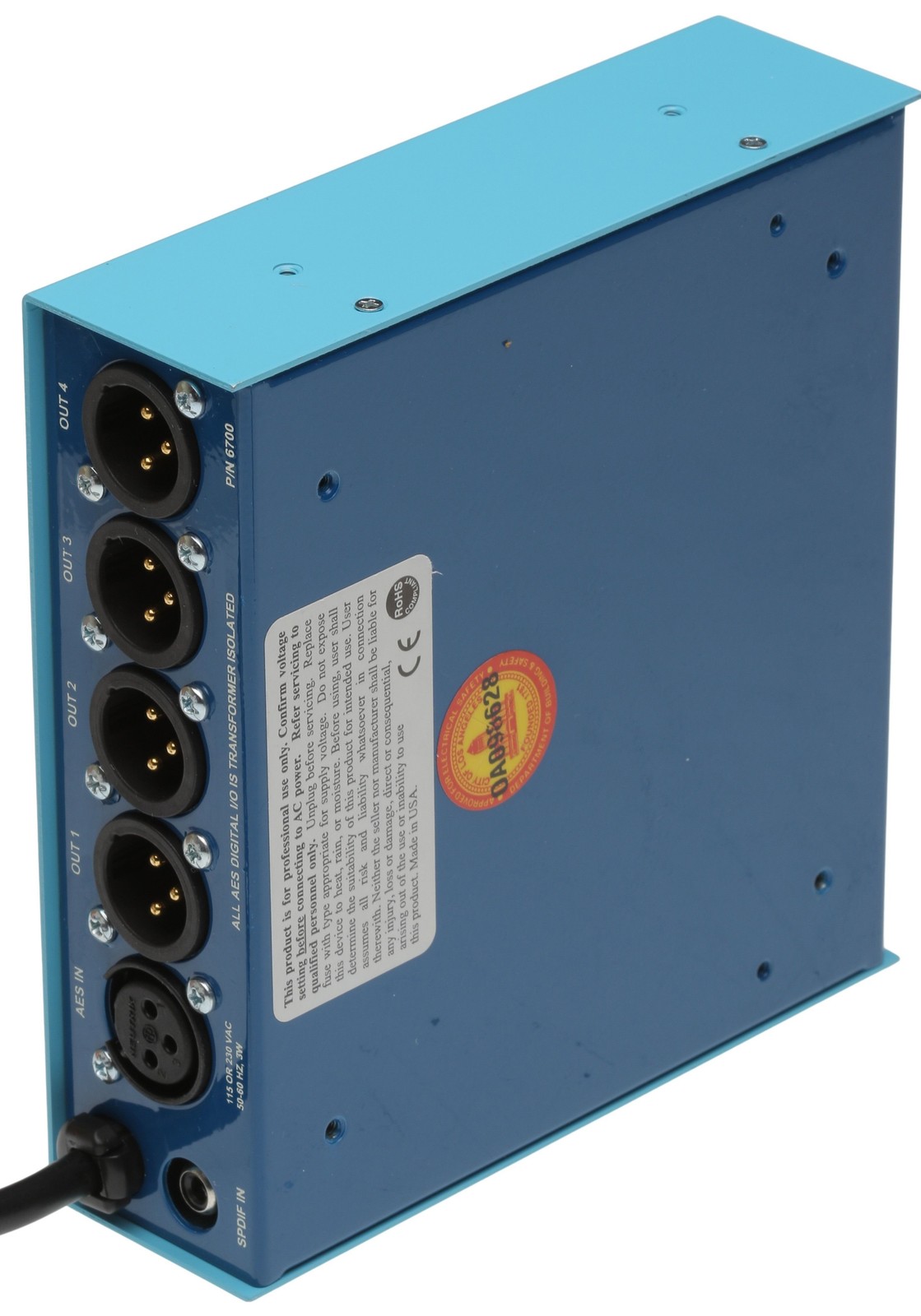 Henry Engineering 2x4 S/PDIF AES XLR Digital Audio Distribution Amplifier 6700